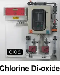 Chlorine di oxide water purification system