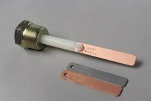 New corrosion coupon installed inside a water treatment coupon holder assembly.