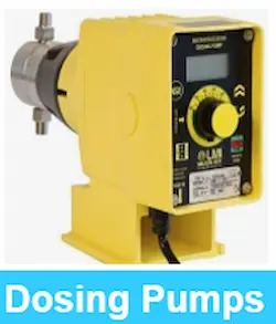 Industrial  diaphragm metering pump showcased for automated water purification chemical dosing applications.
