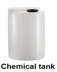 Chemical tank for water treatment chemical filling