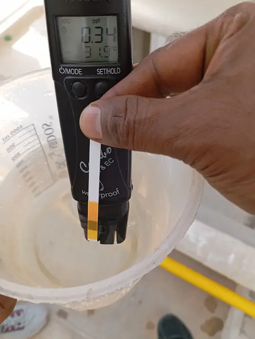 A drinking water analysis service  is carried out by service Engineer