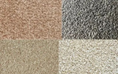 Collage of water filtration media showcasing silica sand, anthracite coal, activated carbon, and supporting gravel layer