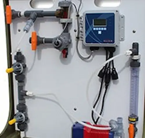Automatic chemical dosing system panel for commercial public swimming pools