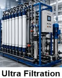 Ultra filtration system is purifying water