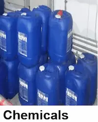 Water Treatment Chemicals staged up for refill